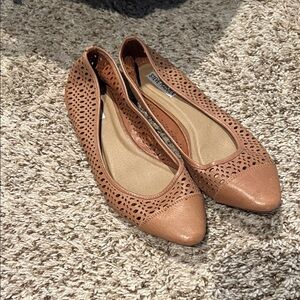 Steve Madden Brown Perforated Flats